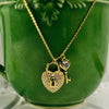 Gold Heart Lock & Key Necklace