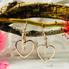 Rose Gold & Clear Cubic Zirconia Heart Earrings