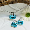 Silver & Aqua Crystal Necklace