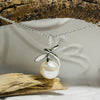 Silver Pearl Look & Dragonfly Necklace