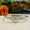 Silver Flower & Hammered Design Bracelet