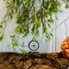 Silver Round Blue & Clear Crystal Necklace