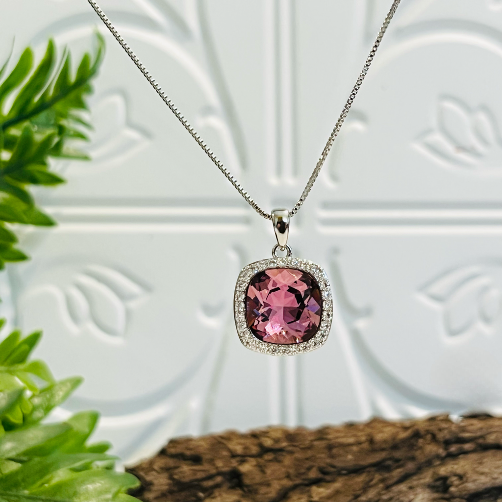 Swarovski Crystal Burgundy Necklace