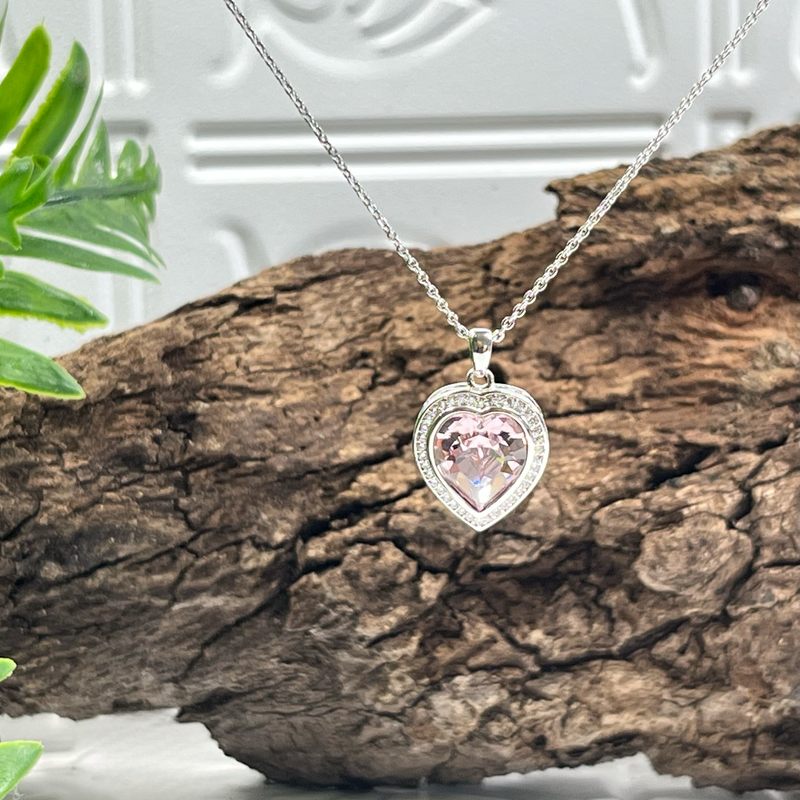 Swarovski Crystal Pale Pink Heart Necklace