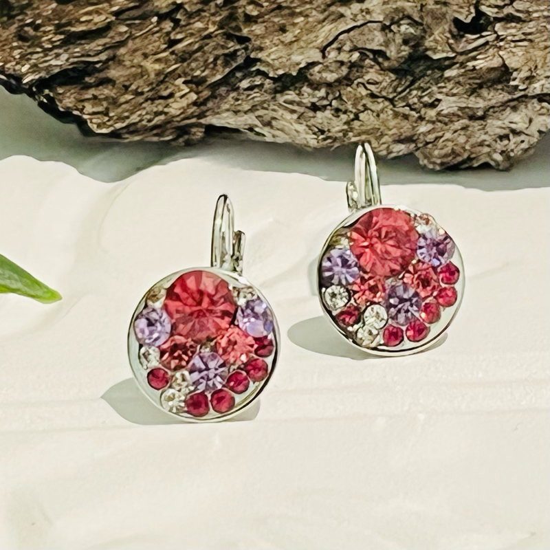 Silver Multicoloured Crystal Earrings