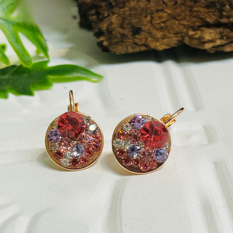 Rose Gold Multicoloured Crystal Earrings