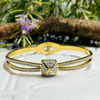 Gold Bracelet With Tiny Clear Crystals