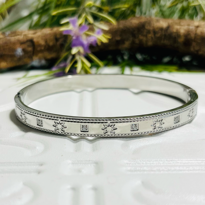 Silver Star & Clear Crystal Bracelet