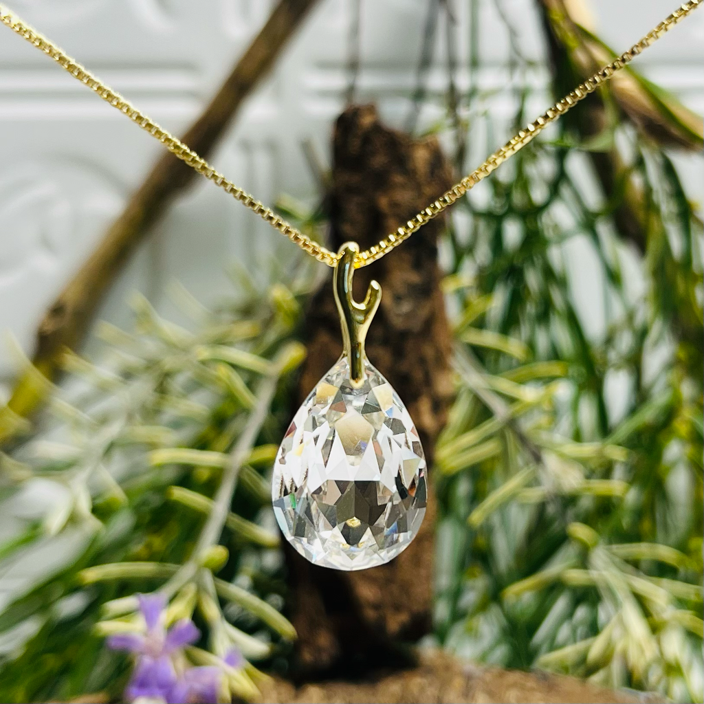 Gold & Clear Crystal Necklace