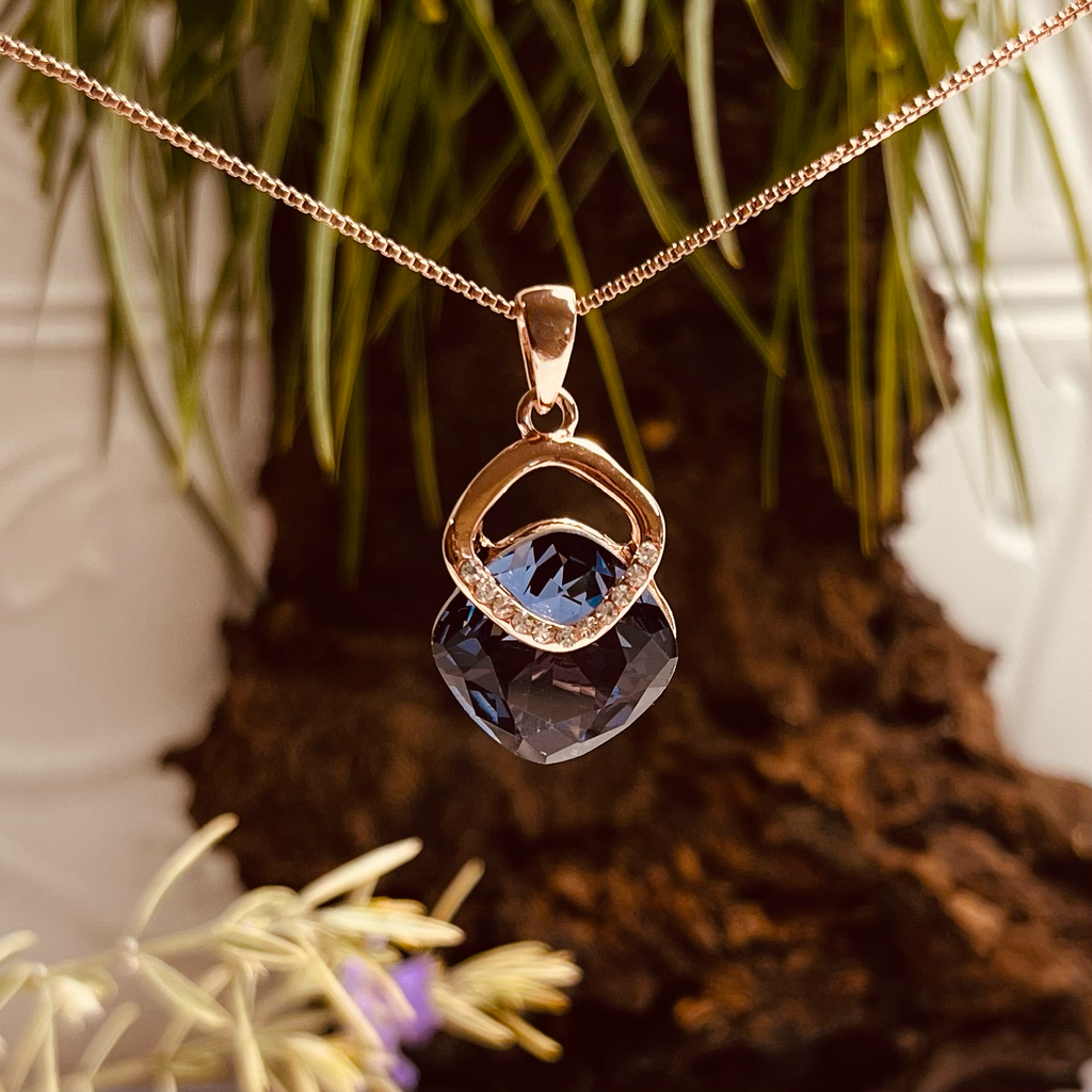 Rose Gold & Purple Crystal Necklace