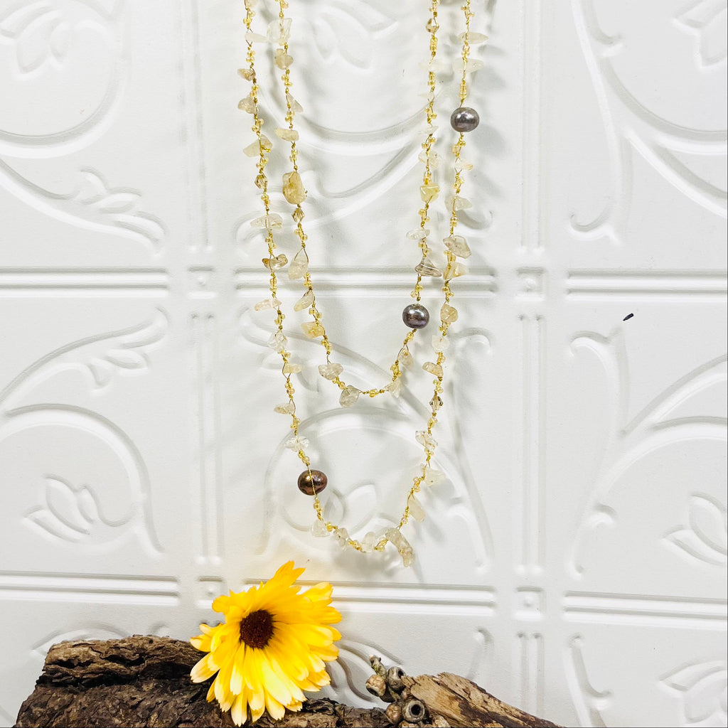 Citrine Gemstone Longer Necklace