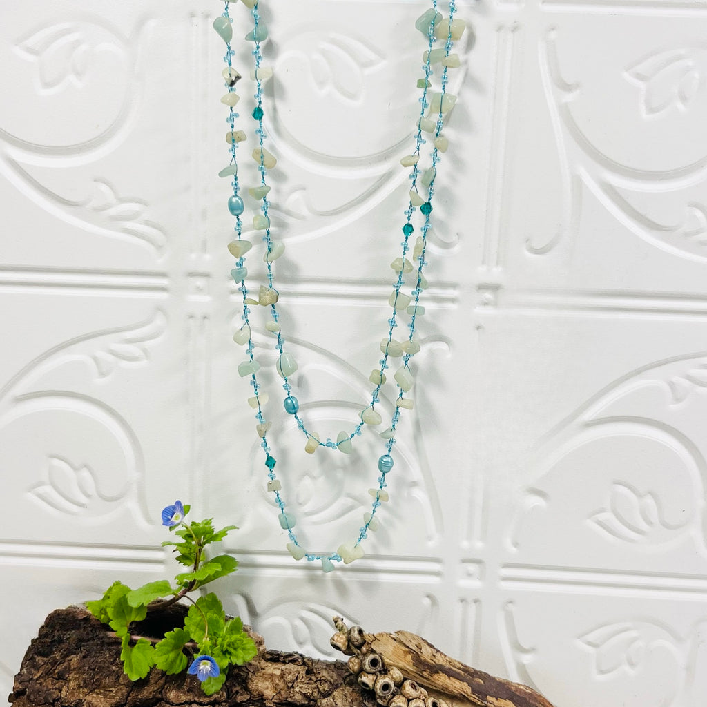 Amazonite Gemstone Longer Necklace