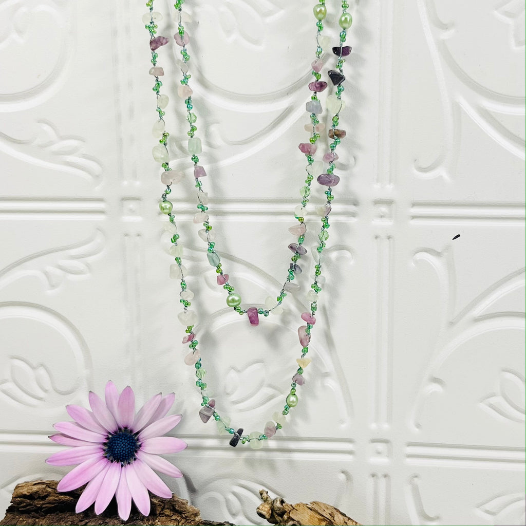 Fluorite Gemstone Longer Necklace