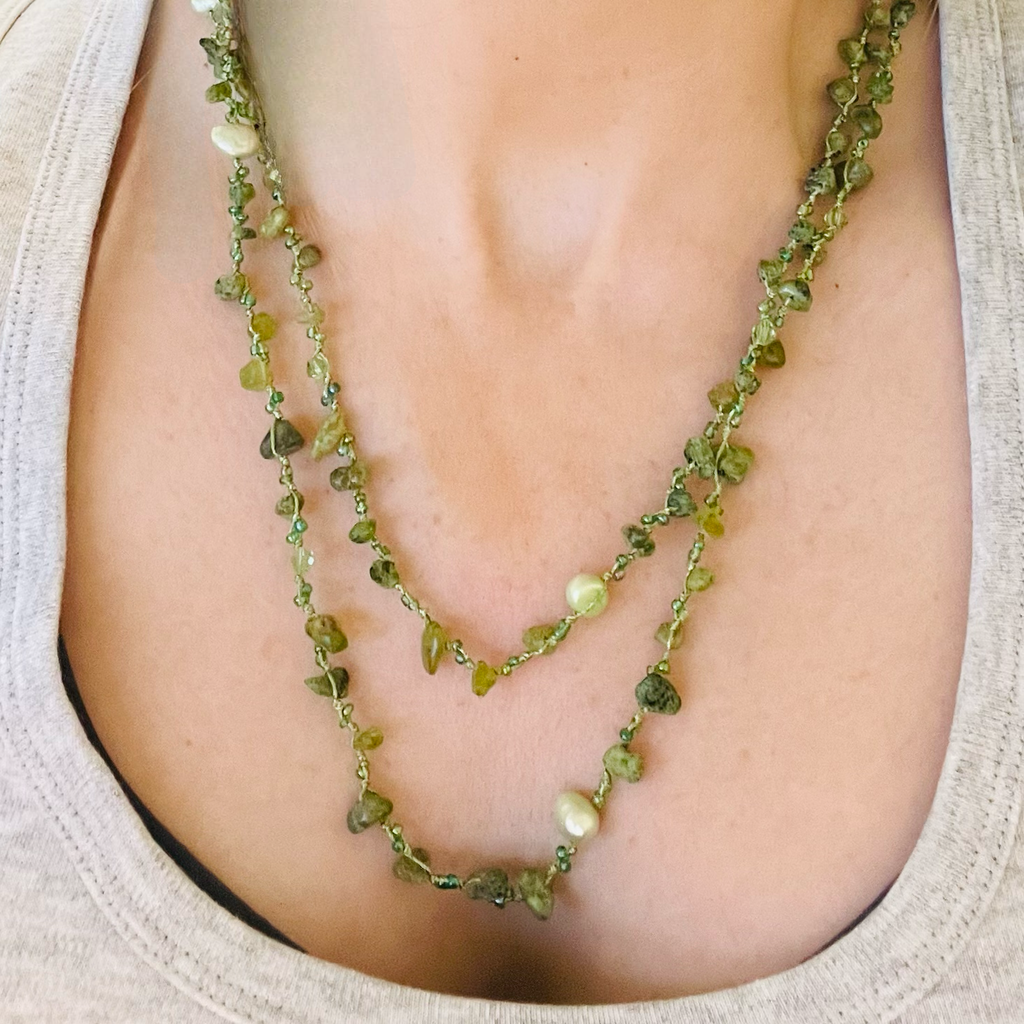 Peridot Gemstone Longer Necklace