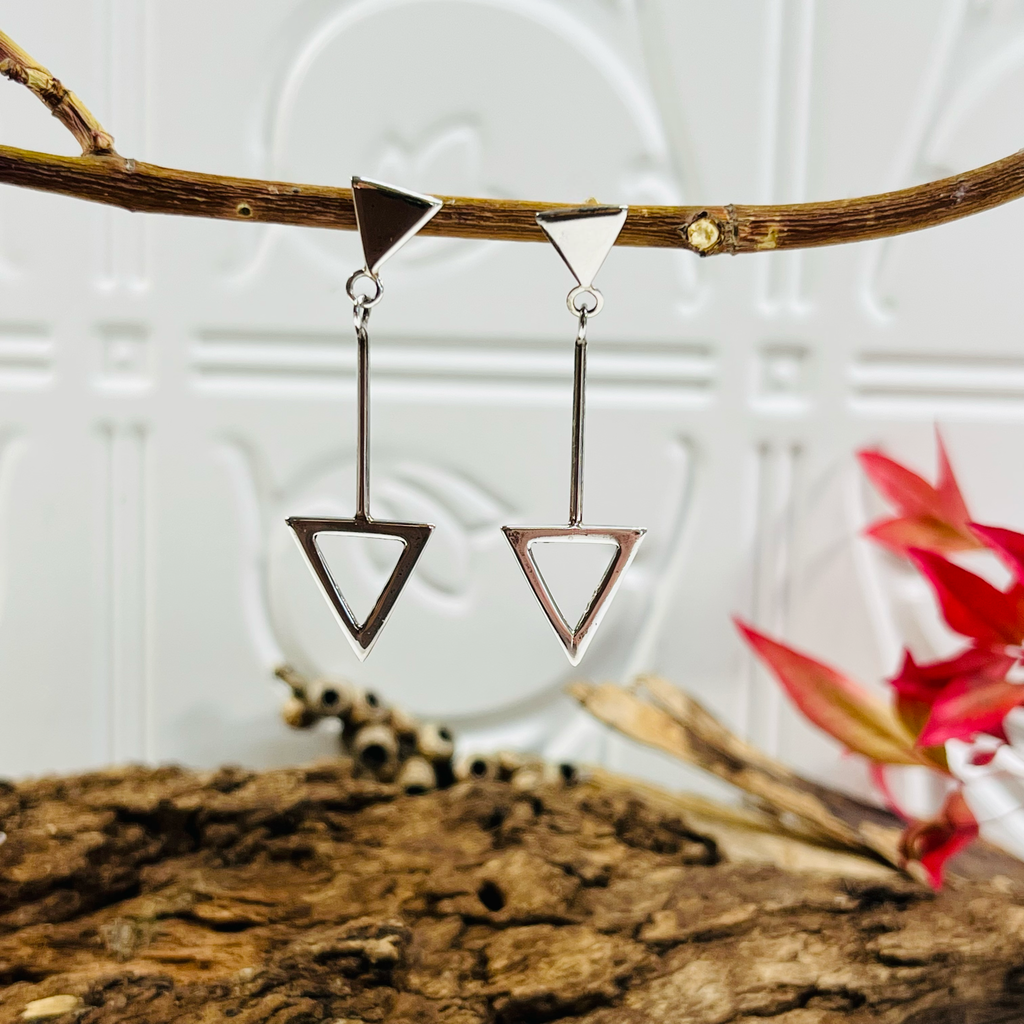 Sterling Silver Drop Arrow Earrings