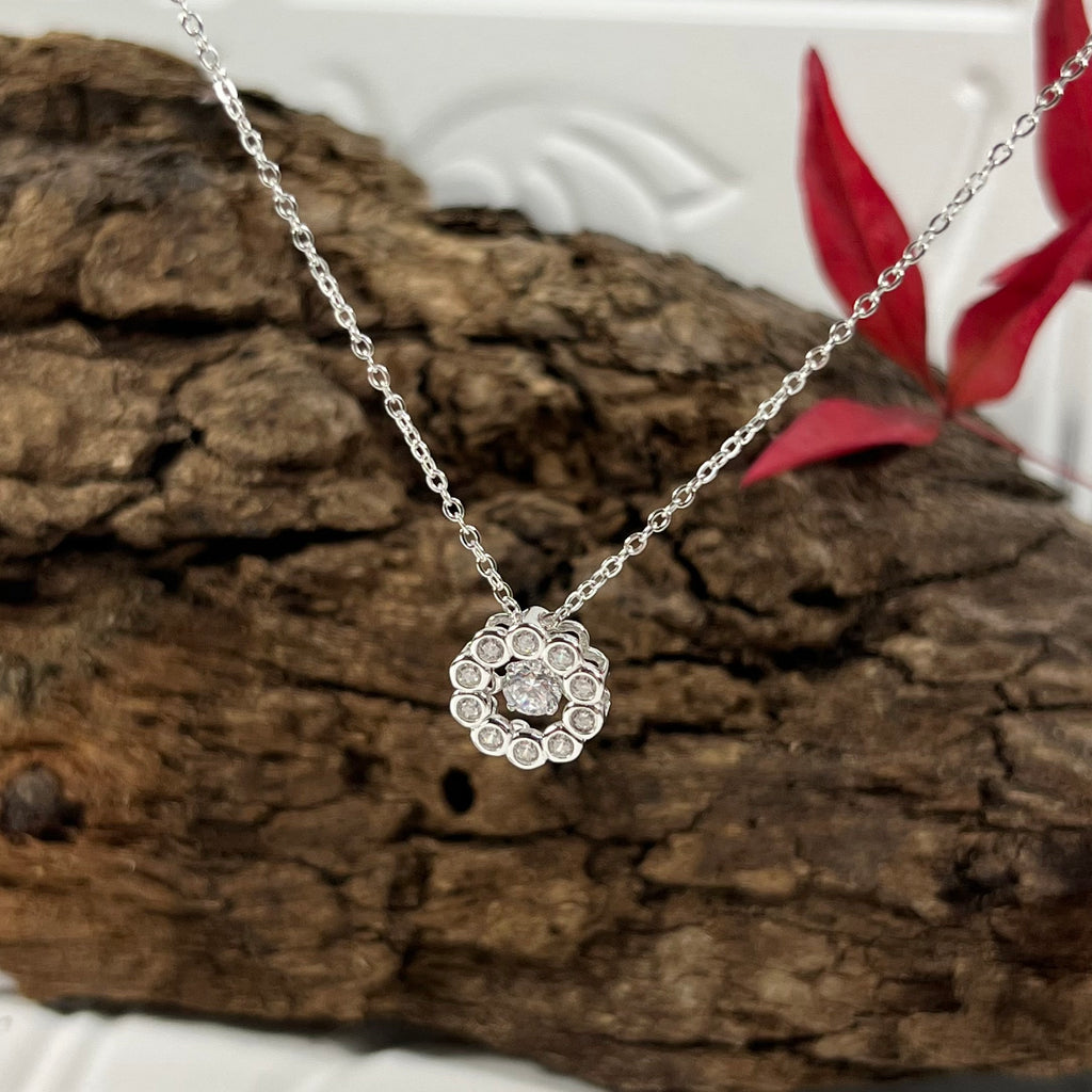 Sterling Silver Cubic Zirconia Petite Necklace