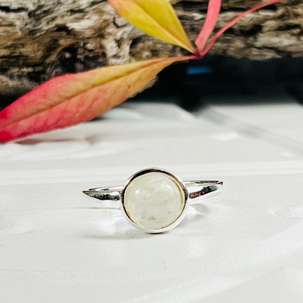 Sterling Silver Pale Stone Ring