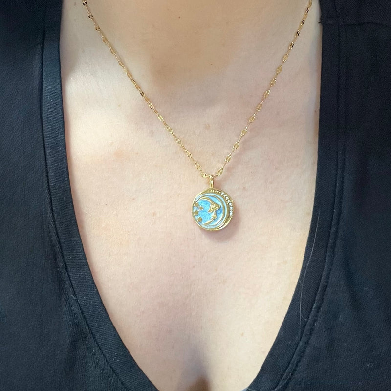 Gold Moon & Star Necklace
