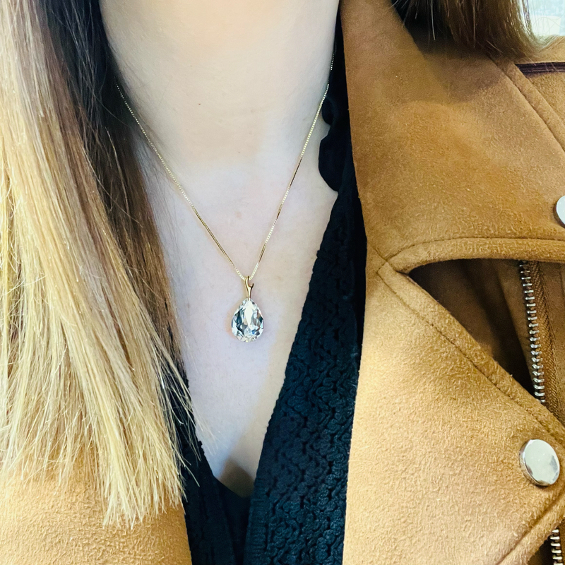 Gold & Clear Crystal Necklace