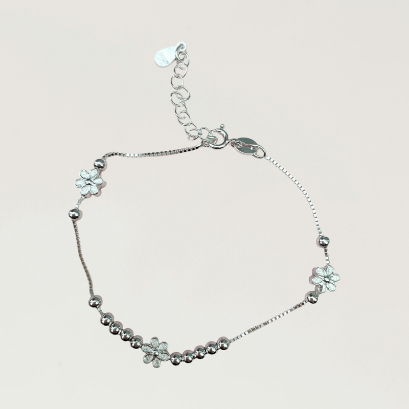 Sterling Silver Flower Bracelet