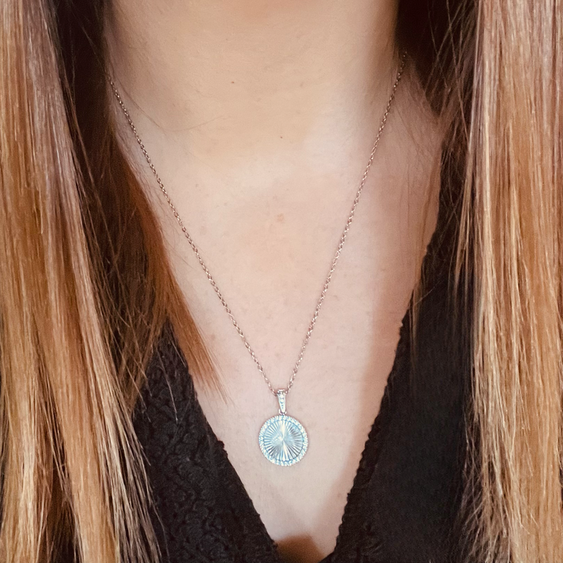 Silver Round Crystal Necklace
