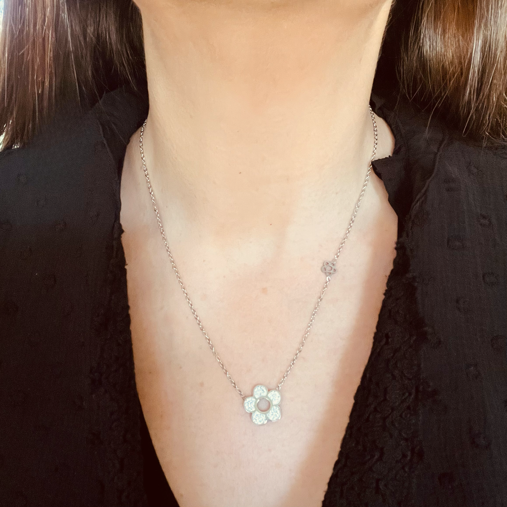 Clear Crystal Flower Necklace