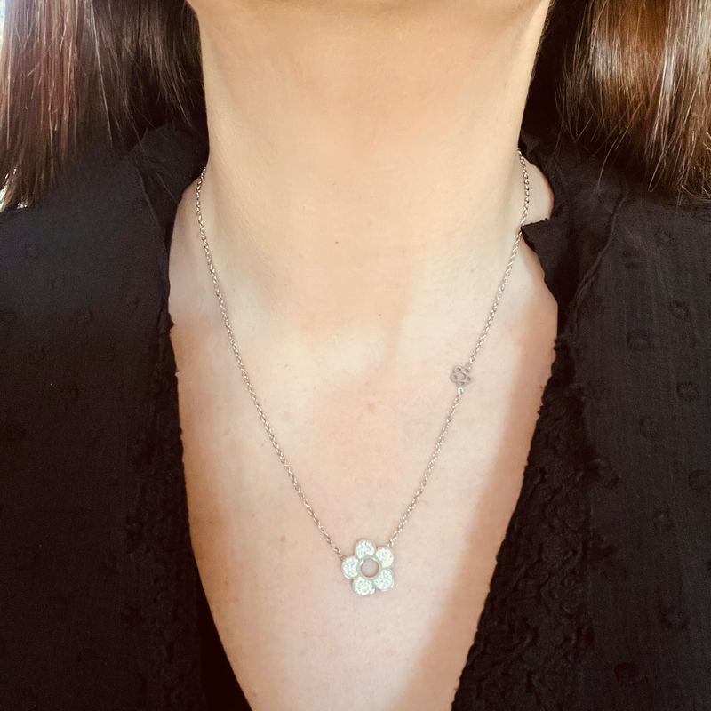 Clear Crystal Flower Necklace