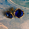 Gold & Brilliant Royal Blue Earrings