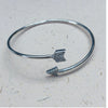 Silver Arrow Bangle with Pavé Cubic Zirconia Detail