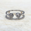 Rhodium Plated Cubic Zirconia Double Band Ring