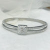 Cubic Zirconia Stainless Steel Bangle