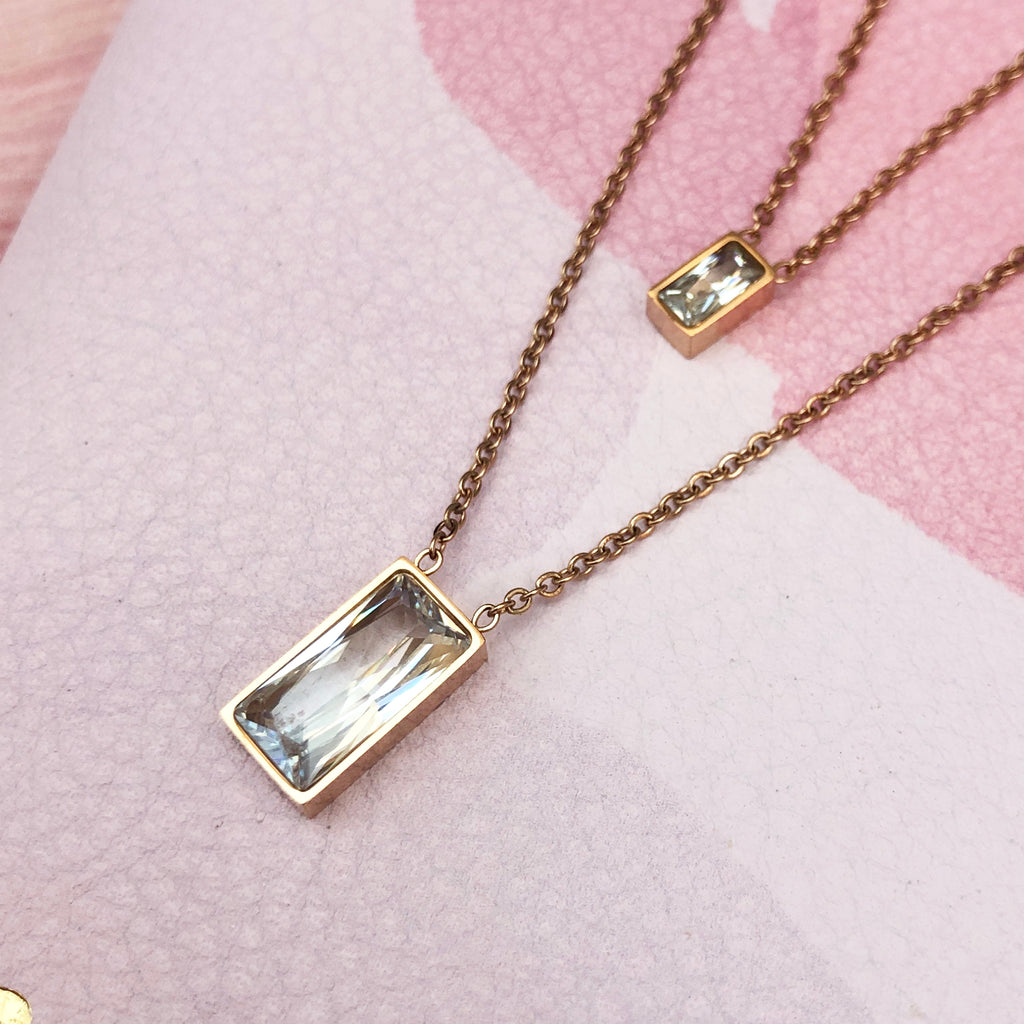 Rose Gold Plated Double Layered Necklace
