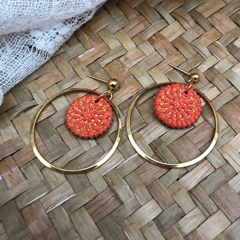 Gold Plated Hoops with Discs