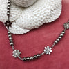 Stainless Steel Daisy & Crystal Beaded Necklace
