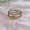 Rose Gold Plated Coin & Crystal Ring