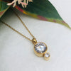 Gold Plated Stainless Steel Cubic Zirconia Pendant