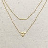 Gold Plated Layered Bar and Arrow Necklace.