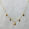 Sterling Silver Gold Plated Moon & Star Necklace