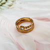 Stainless Steel Rose Gold Plated Duo Rings
