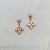 Rose Gold Platinum Plated Diamond Shaped Earrings