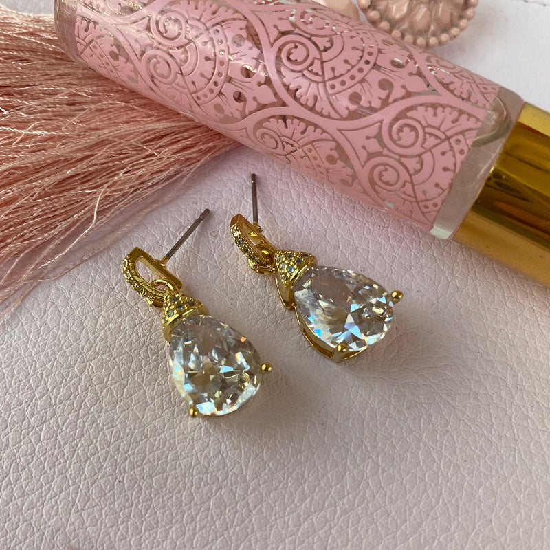 Gold Cubic Zirconia Earrings