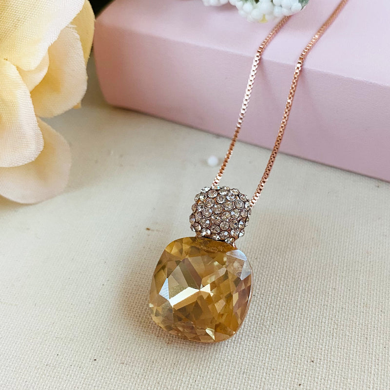 Rose Gold & Champagne Crystal Pendant