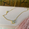 Gold Plated Sterling Silver & Crystal Necklace