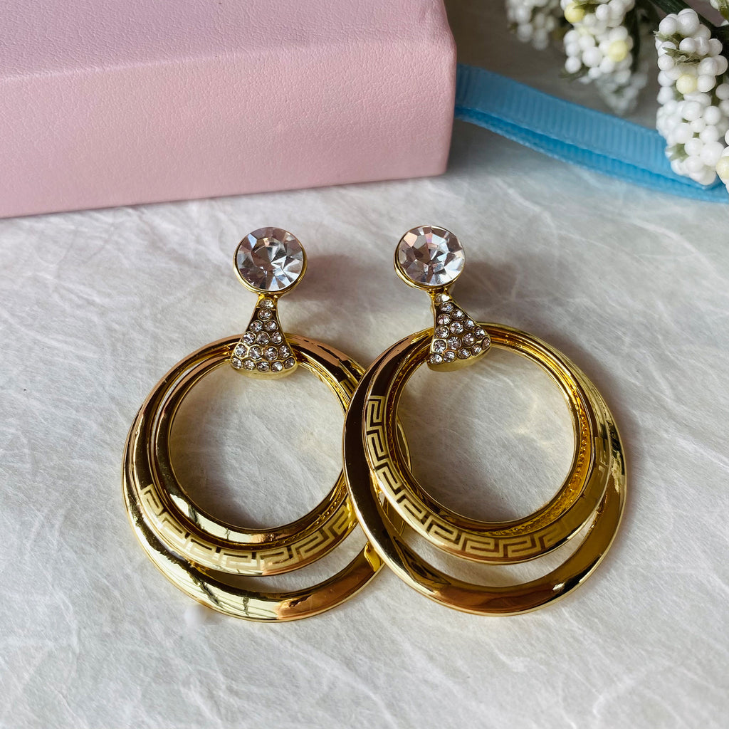 Gold & Cubic Zirconia Earrings