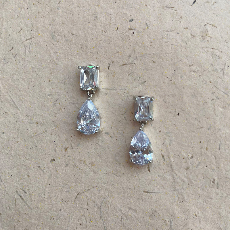 Platinum Plated Cubic Zirconia Earrings