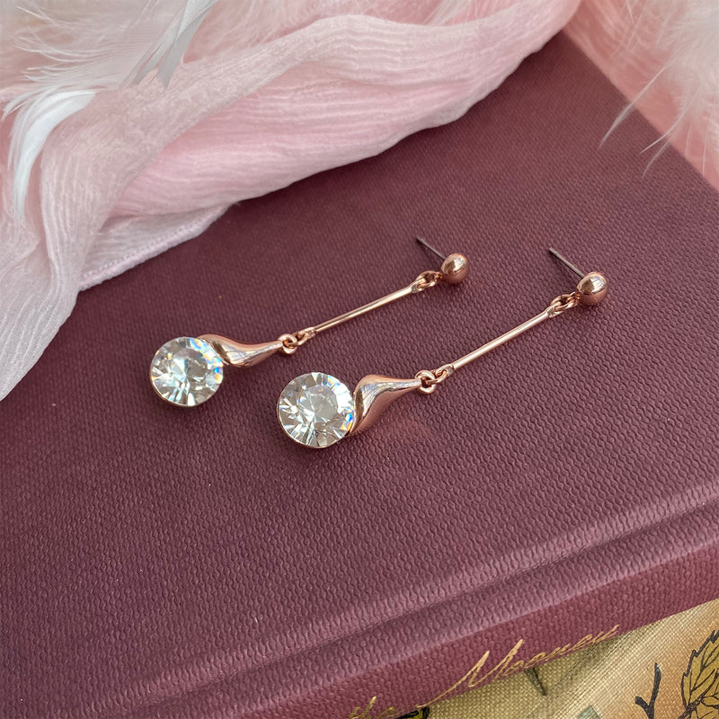 Rose Gold & Crystal Earrings