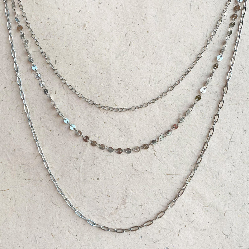 Silver Triple Layered Necklace