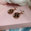 Rose Gold Platinum Plated Cubic Zirconia Drop Earrings