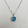 Platinum Plated Swarovski Blue Crystal Pendant