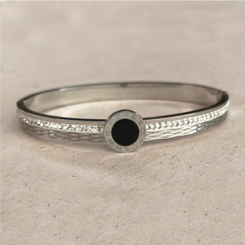 Stainless Steel & Cubic Zirconia Bangle